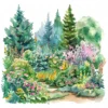 20 High-Quality Landscape Garden Clipart - Landscape garden digital watercolor JPG instant download for commercial use - Digital download