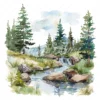 19 High-Quality Crystalline Stream Clipart - Crystalline digital watercolor JPG instant download for commercial use - Digital download