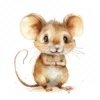 20 High-Quality Cute Mouse Clipart - Cute mouse digital watercolor JPG instant download for commercial use - Digital download