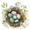 20 High-Quality Floral Bird Nest Clipart - Floral bird nest digital watercolor JPG instant download for commercial use - Digital download