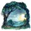 19 High-Quality Fairy Tree Archway Clipart - Fairy tree digital watercolor JPG instant download for commercial use - Digital download
