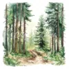 20 High-Quality Forest Trail Clipart - Forest trail landscape watercolor JPG instant download for commercial use - Digital download