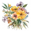 20 High-Quality Bouquet of Flowers Clipart - Bouquet of flower digital watercolor JPG instant download for commercial use - Digital download