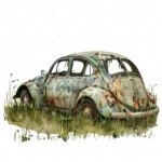 20 High-Quality Abandoned Cars Clipart - Abandoned cars digital watercolor JPG instant download for commercial use - Digital download
