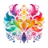 20 High-Quality Rainbow Mehndi Clipart - Rainbow mehndi digital watercolor JPG instant download for commercial use - Digital download