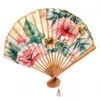 18 High-Quality Floral Hand Fan Clipart - Floral hand fan digital watercolor JPG instant download for commercial use - Digital download