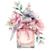 18 High-Quality Floral Perfume Clipart JPG - Pink perfume bottle digital clipart JPG instant download for commercial use - Digital Download