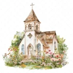 22 High-Quality Church Clipart - Church digital watercolor JPG instant download for commercial use - Digital download