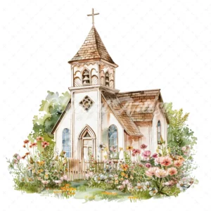 22 High-Quality Church Clipart - Church digital watercolor JPG instant download for commercial use - Digital download