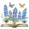 21 High-Quality Bluebonnet Floral Book Clipart - Floral book digital watercolor JPG instant download for commercial use - Digital download