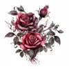 20 High-Quality Gothic Roses Boutique Clipart - Gothic roses digital watercolor JPG instant download for commercial use - Digital download