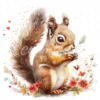 24 High-Quality Cute Baby Squirrel Clipart - Cute baby squirrel digital watercolor JPG instant download for commercial use -Digital download