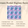 Frozen Winter Seamless Digital Paper - 75 Scrapbook patterns, Glittery snowflake wrapper, Christmas papers, Commercial use, Digital download