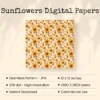 Sunflowers Seamless Digital Paper - 64 Scrapbook patterns, Seamless autumn backgrounds, Fall texture paper, Commercial use, Digital download