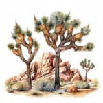 20 High-Quality Joshua Trees Clipart - Joshua trees digital watercolor JPG instant download for commercial use - Digital download