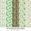 Lucky Cottage Seamless Patterns, Shamrock floral JPEG, Green celtic pattern, St. patrick’s day repeating pattern, Digital scrapbook paper
