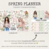 Spring Planner Watercolor Clipart Set - 290+ transparent PNG, Planner girl illustrations, Bookish images, Commercial use, Digital download