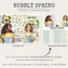 Bubbly Spring Watercolor Clipart Set - 340+ transparent PNG, Sweet summer graphics, Fun lollipop designs, Commercial use, Digital download