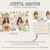 Joyful Easter Watercolor Clipart Set - 355+ transparent PNG, Spring bunnies eggs graphics, Easter joy art, Commercial use, Digital download
