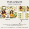 Boho Summer Watercolor Clipart Set - 250+ transparent PNG, Sunkissed boho graphics, Seaside fashion images, Commercial use, Digital download