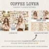 Coffee Lover Watercolor Clipart Set - 240+ transparent PNG, Coffee planner graphics, Coffee moments images, Commercial use, Digital download