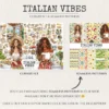 Italian Vibes Watercolor Clipart Set - 240+ transparent PNG, Italian summer graphics, Mediterranean images, Commercial use, Digital download