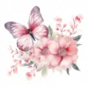 20 High-Quality Pink Floral Butterfly Clipart - Pink butterfly digital watercolor JPG instant download for commercial use - Digital download