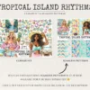 Tropical Island Rhythms Watercolor Clipart Set - 268+ transparent PNG, Seaside graphics, Tropical summer, Commercial use, Digital download