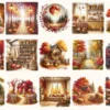 Autumn Enchantment Clipart Set - 120+ transparent PNG, Cozy autumn illustrations, Cottagecore fall images, Commercial use, Digital download