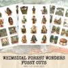 Whimsical Forest Wonders Fussy Cuts - Woodland, Forest, Animal, Collage sheets, Digital Sticker, Ephemera, Junk Journal Kit,Digital download