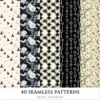 Creepy and Cozy Seamless Patterns, Autumn halloween JPEG, Skeleton pattern, Bat, Spider web, Raven repeating pattern,Digital scrapbook paper
