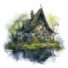 20 High-Quality Swamp Witch Houses Clipart - Witch houses digital watercolor JPG instant download for commercial use - Digital download