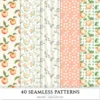 Peach Blush Summer Seamless Patterns, Cottagecore JPEG, Floral summertime pattern, Peony flowers repeating pattern, Digital scrapbook paper