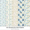 Ocean Breath Seamless Patterns, Summer Beach JPEG, Footprints trail pattern, Coral, Ocean waves repeating pattern, Digital scrapbook paper