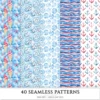 Hello July Seamless Patterns, Independence day JPEG, 4th of july infinite pattern, Patriotic repeating pattern, Digital scrapbook paper