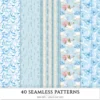 Modern Alice Seamless Patterns, Fairytale alice JPEG, Cottagecore pattern, Rabbit, Fantasy, Roses repeating pattern, Digital scrapbook paper