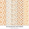 Autumn Planner Seamless Patterns, Cozy autumn JPEG, Maple leaves pattern, Acorns, Plaid, Pumpkins repeating pattern, Digital scrapbook paper