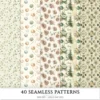 Festive Farmhouse Seamless Patterns, Farmhouse festive JPEG, Snowmen pattern, Plaid, Ornaments repeating pattern, Digital scrapbook paper