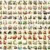 Tropical Animals Watercolor Clipart Bundle - 1030+ transparent PNG, Wild animal illustrations, Jungle png, Commercial use, Digital download