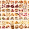 Snacks Watercolor Clipart Bundle - 470+ transparent PNG, Delicious snack variety graphics, Fast food png, Commercial use, Digital download