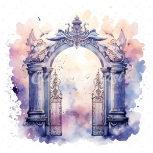 20 High-Quality Heavenly Gates Clipart - Heavenly gates digital watercolor JPG instant download for commercial use - Digital download
