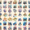Under the Sea Watercolor Clipart Bundle - 422+ transparent PNG, Ocean life graphics, Marine creature art, Commercial use, Digital download