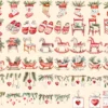 Scandinavian Christmas Watercolor Clipart Bundle - 415+ transparent PNG, Nordic festive art, holiday images, Commercial use,Digital download