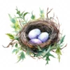 20 High-Quality Bird Nest Clipart - Bird nest digital watercolor JPG instant download for commercial use - Digital download