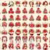 Poinsettias Watercolor Clipart Bundle - 515+ transparent PNG, Festive floral graphics, Poinsettia images, Commercial use, Digital download