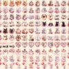 Valentine's Day Cats Watercolor Clipart Bundle - 1070+ transparent PNG, Romantic cat png,Loveable kitten art,Commercial use,Digital download