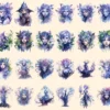 Nightforest Fairies Watercolor Clipart Bundle - 197+ transparent PNG, Magical illustrations, Fantasy images, Commercial use,Digital download