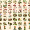 Whispering Woods Watercolor Clipart Bundle - 440+ transparent PNG, Mystical forest graphics, Enchanted art, Commercial use, Digital download