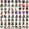 Gothic Wolves Watercolor Clipart Bundle - 630+ transparent PNG, Enigmatic lycan graphics, Shadowy wolf art, Commercial use, Digital download