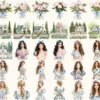 Grandmillenial Easter Watercolor Clipart Set - 260+ transparent PNG, Easter toile graphics, Chinoiserie png, Commercial use,Digital download